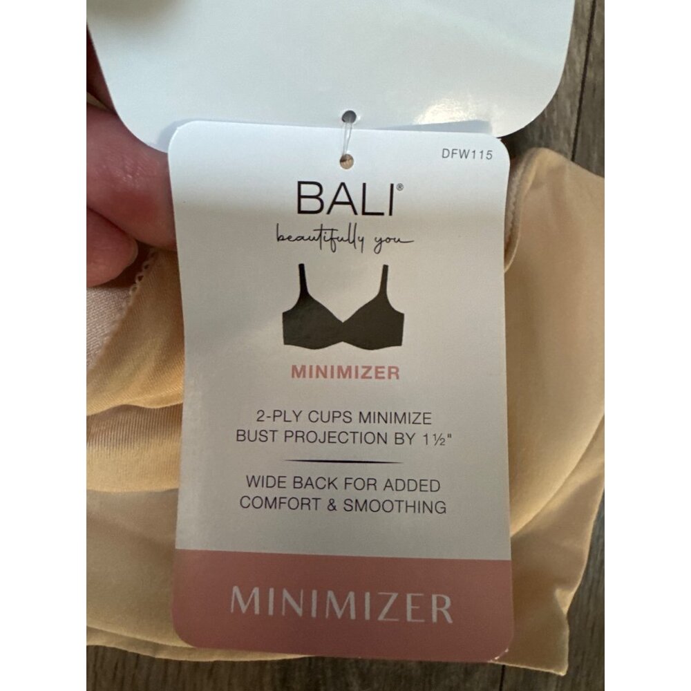 Bali Womens Minimizer Bra 42D Beautifully You Underwire Beige Collection DFW115 - Picture 4 of 9